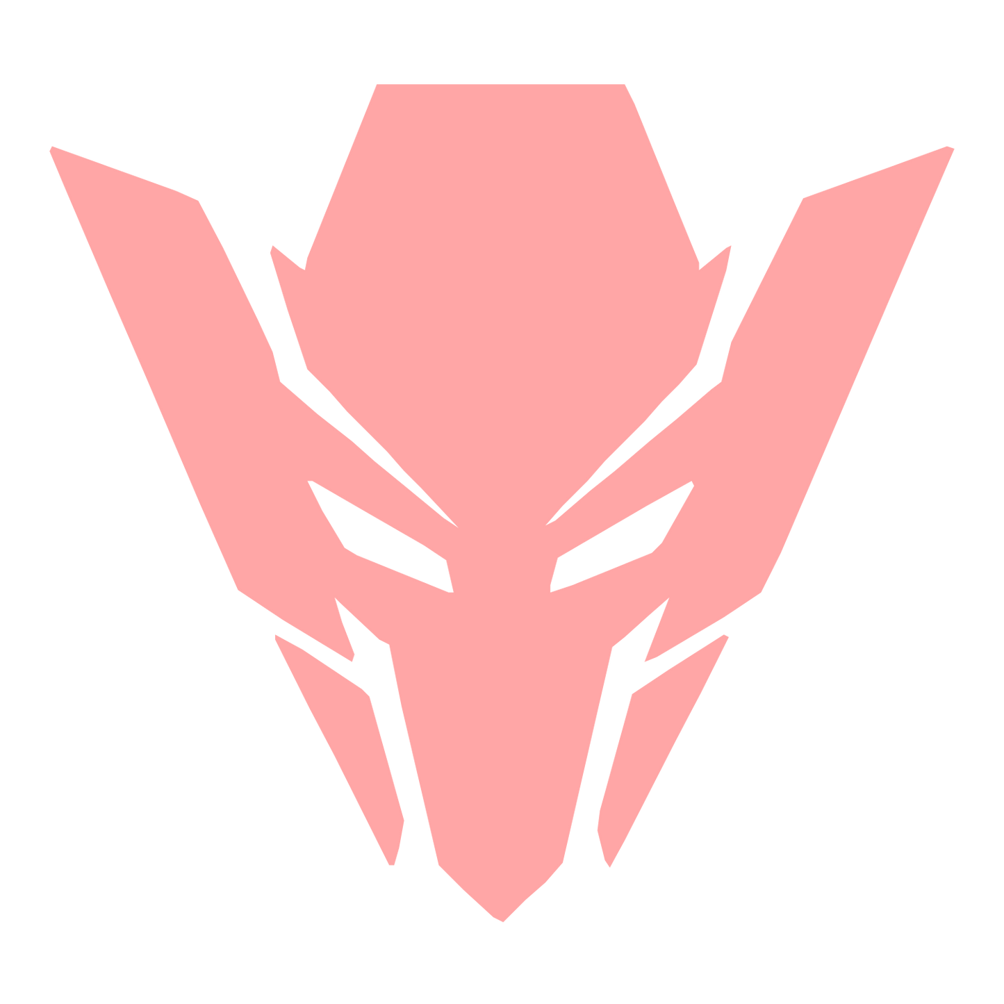 Robot Mask Warrior Logo #ffa6a6