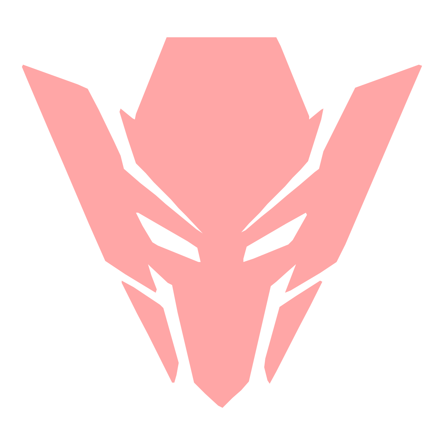 Robot Mask Warrior Logo #ffa6a6