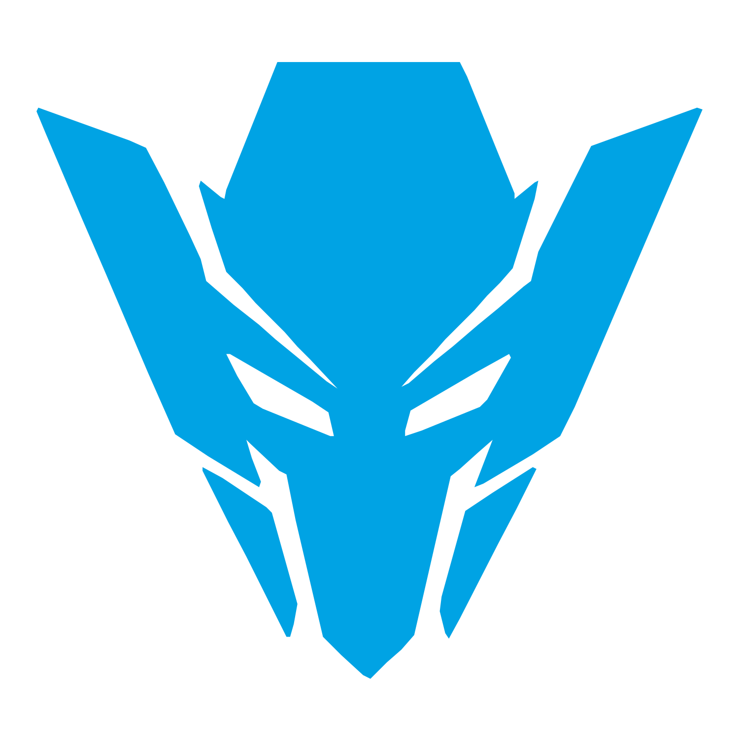Robot Mask Warrior Logo #00a3e4