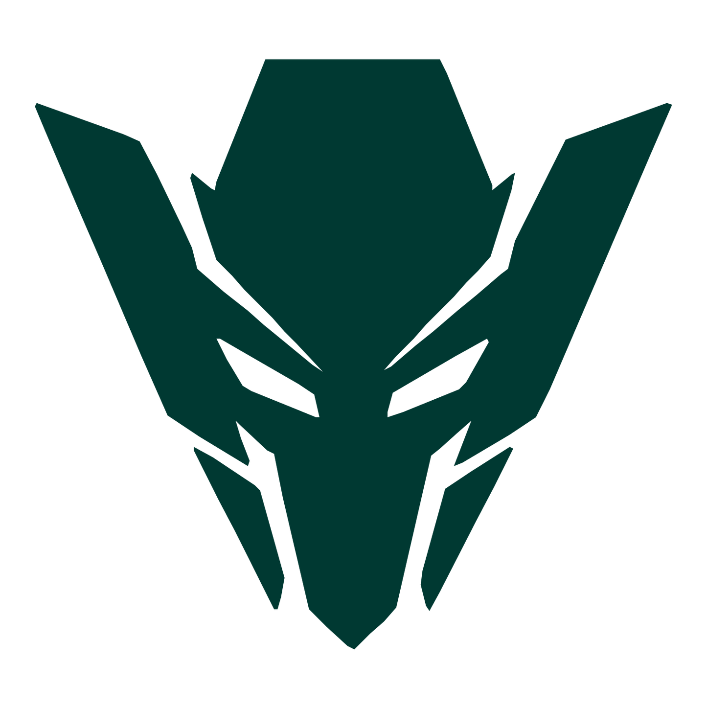 Robot Mask Warrior Logo #003932
