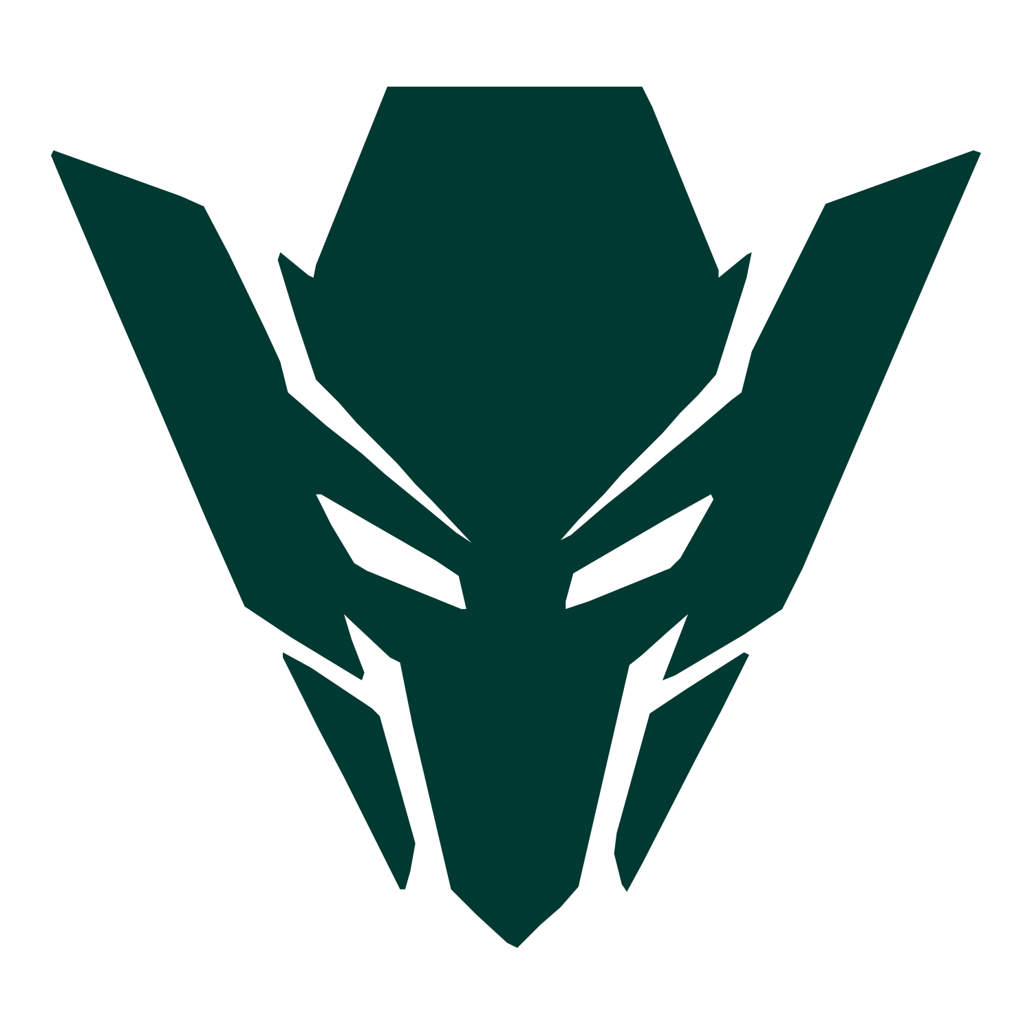 Robot Mask Warrior Logo #003932