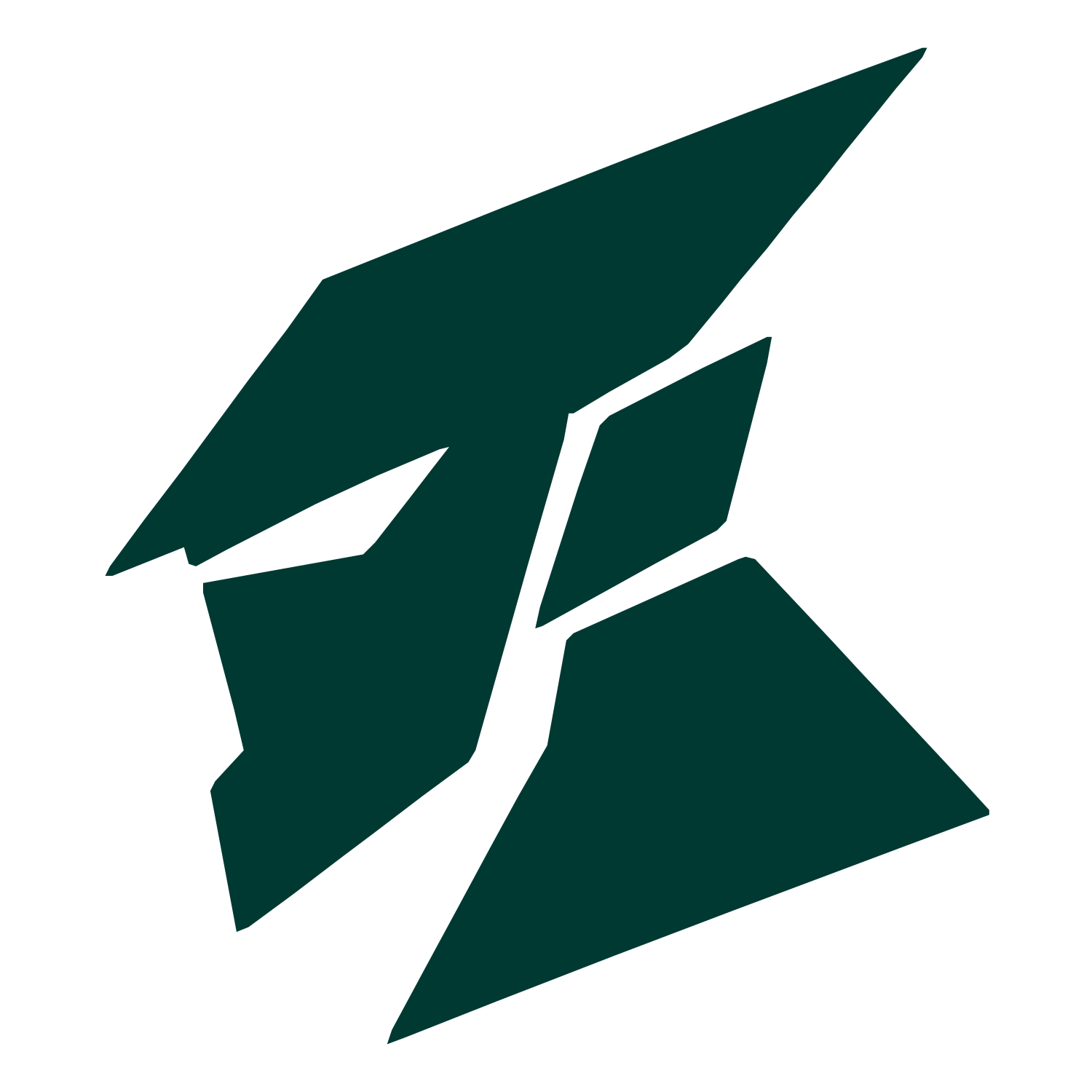 Geometric Robot Head Logo #003932
