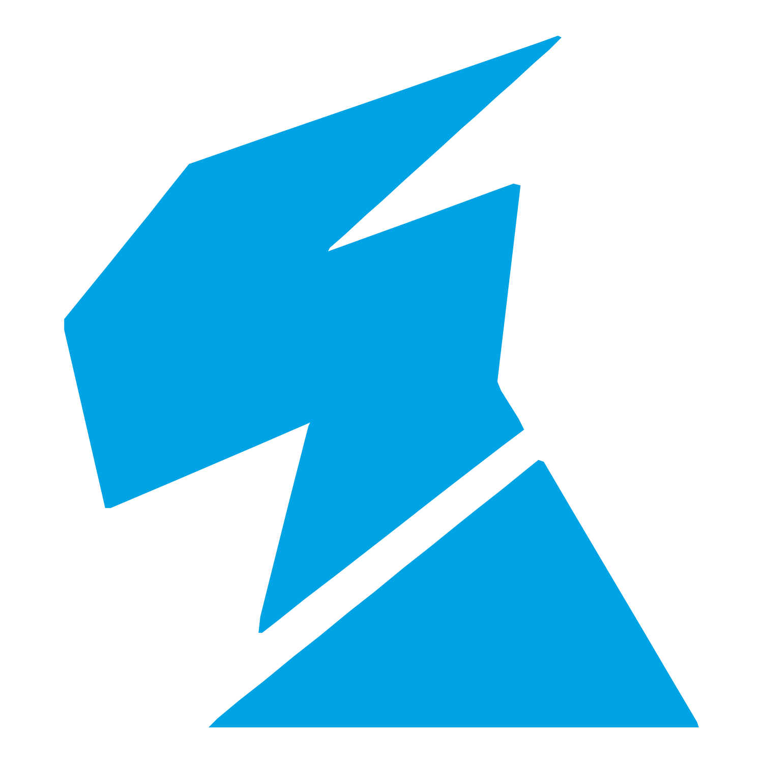 Geometric Robot Head Logo #00a3e4