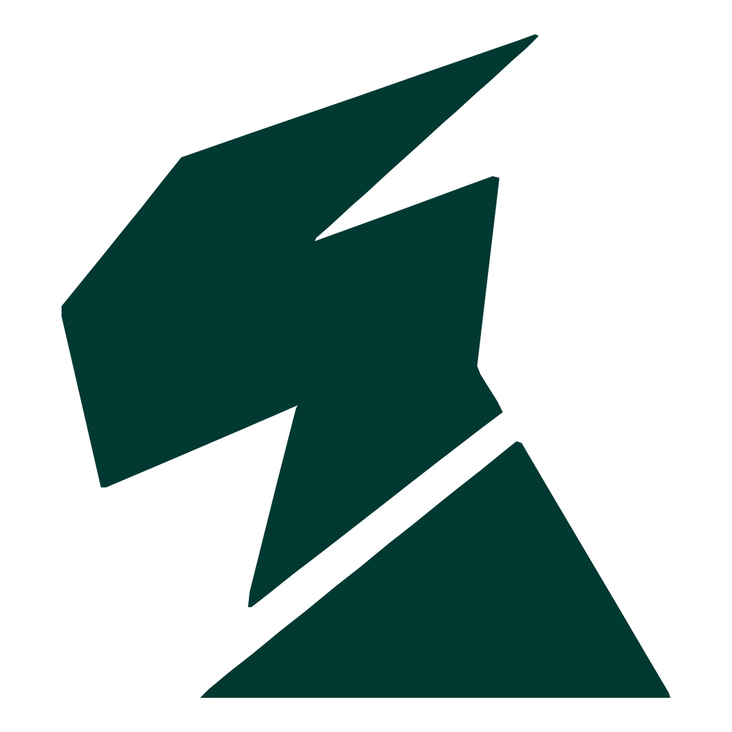Geometric Robot Head Logo #003932