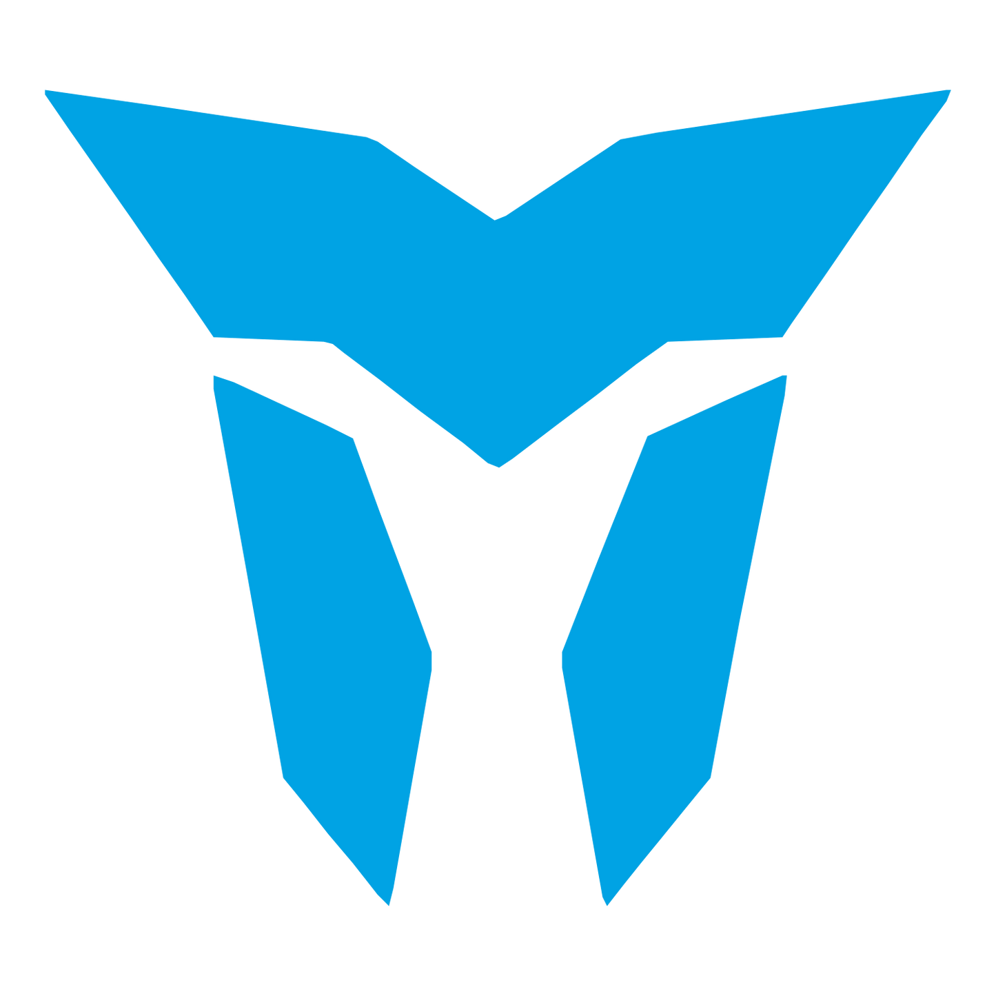 Robot Mask Emblem Logo #00a3e4
