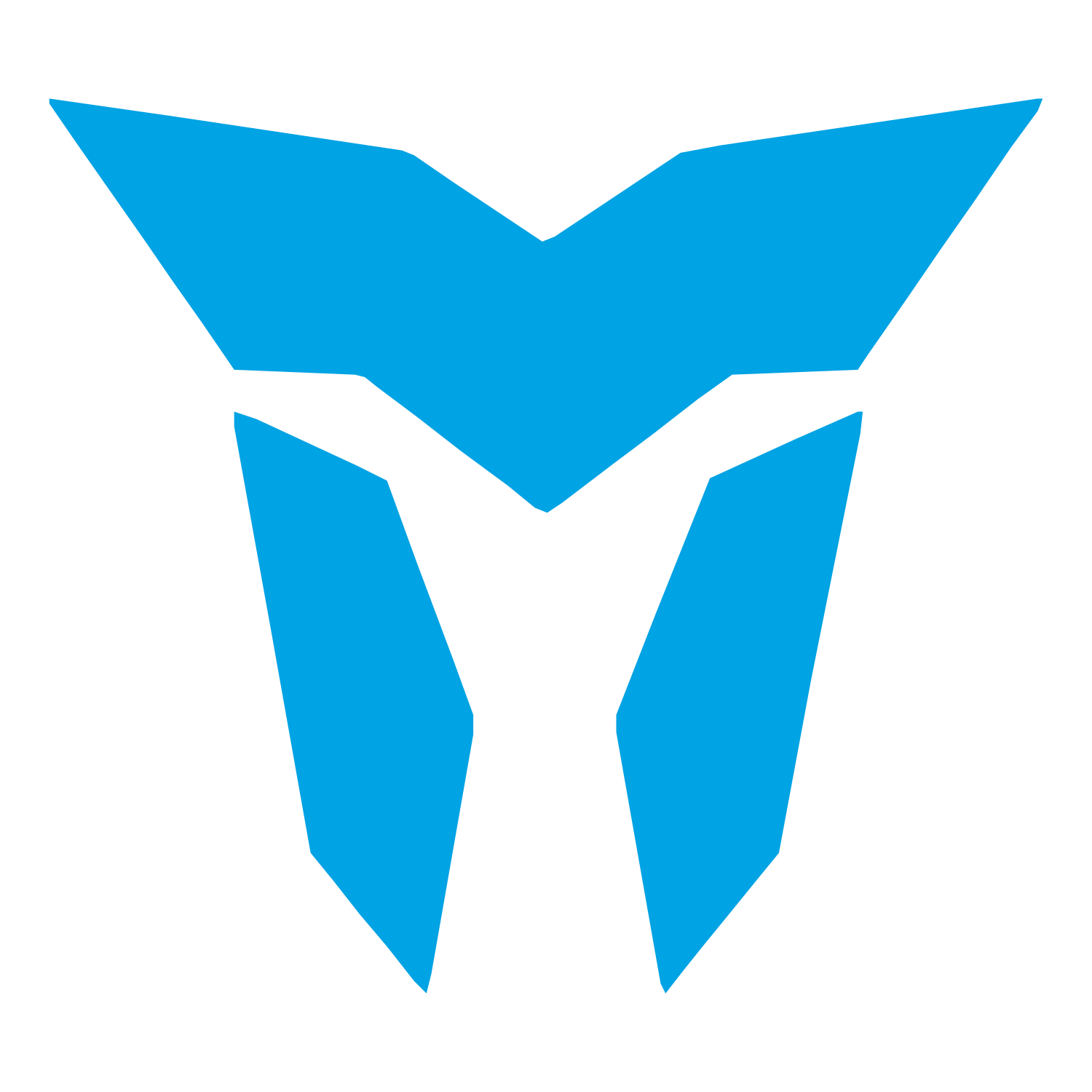 Robot Mask Emblem Logo #00a3e4