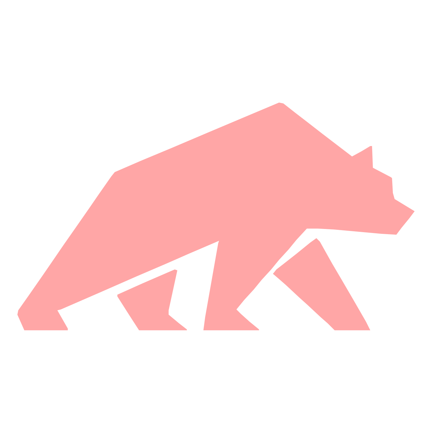 Geometric Bear Walking Logo #ffa6a6