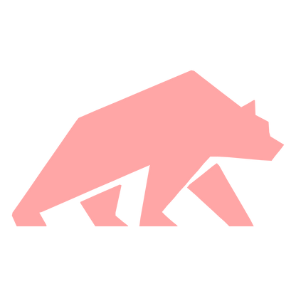 Geometric Bear Walking Logo #ffa6a6