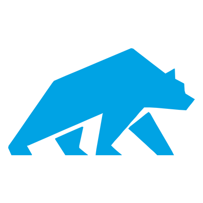 Geometric Bear Walking Logo #00a3e4