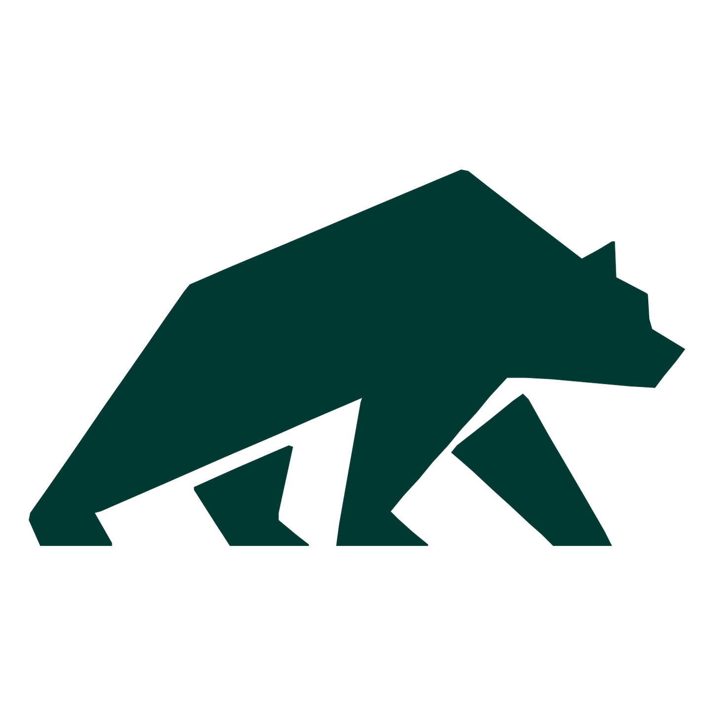 Geometric Bear Walking Logo #003932