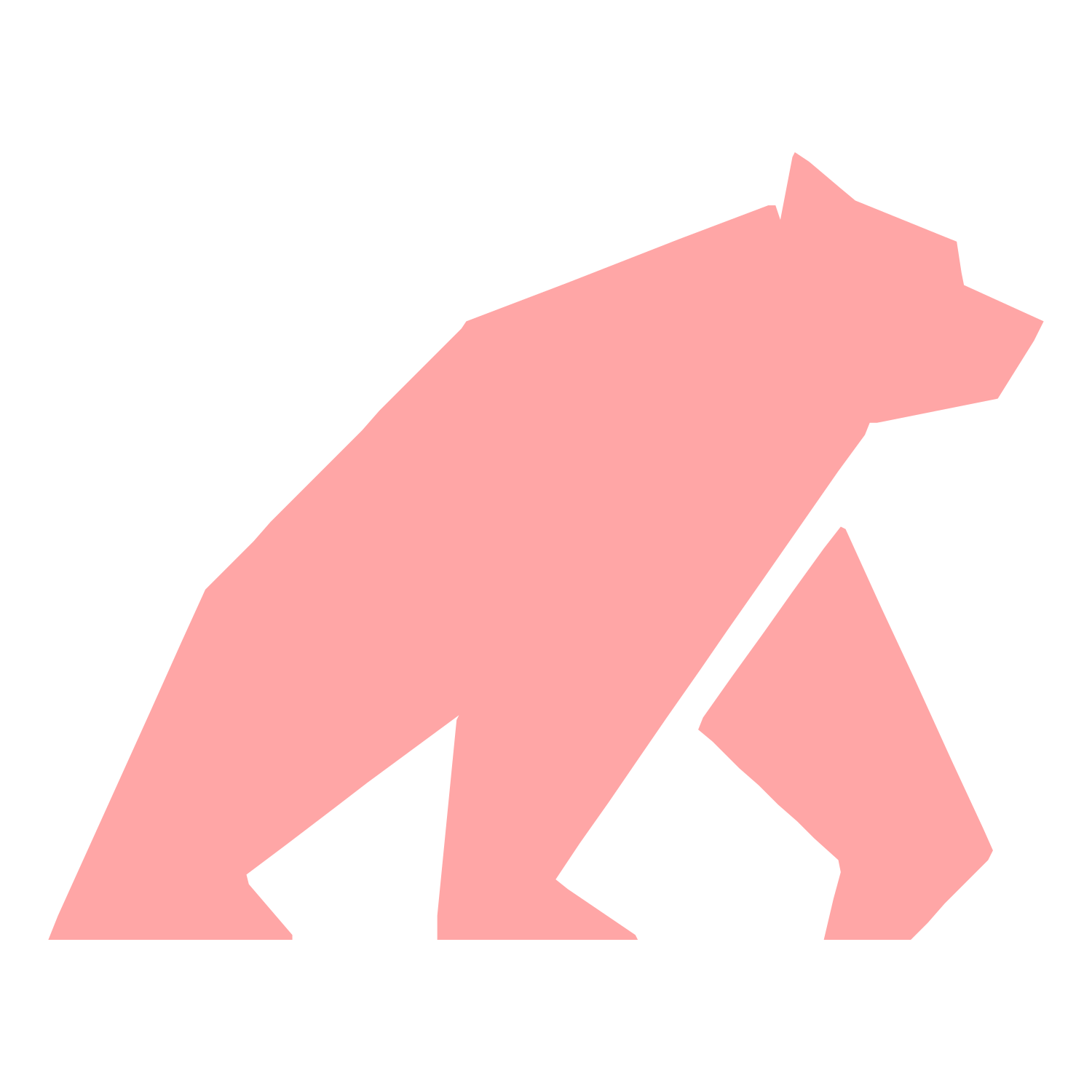 Geometric Bear Logo #ffa6a6