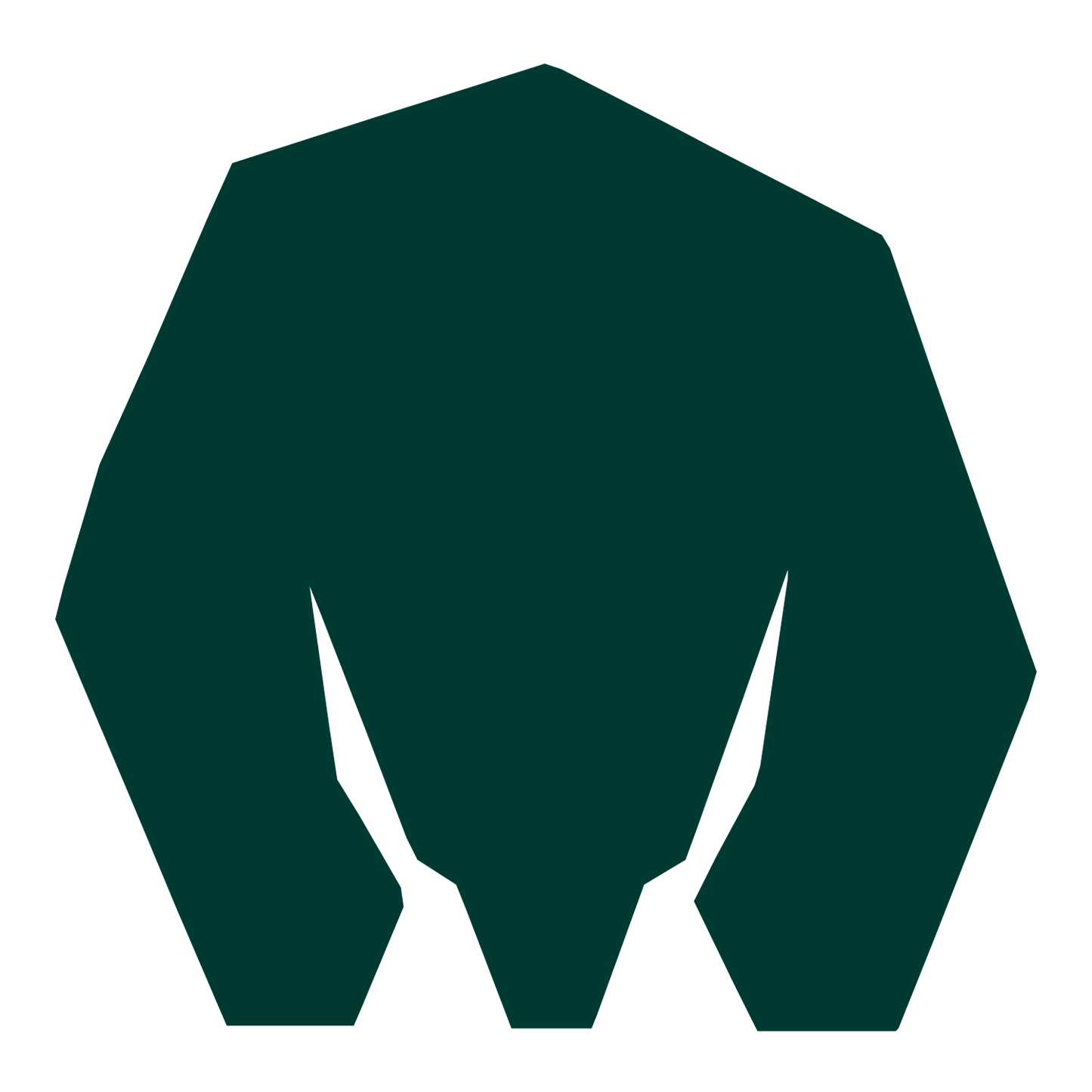 Geometric Bear Head Logo #003932