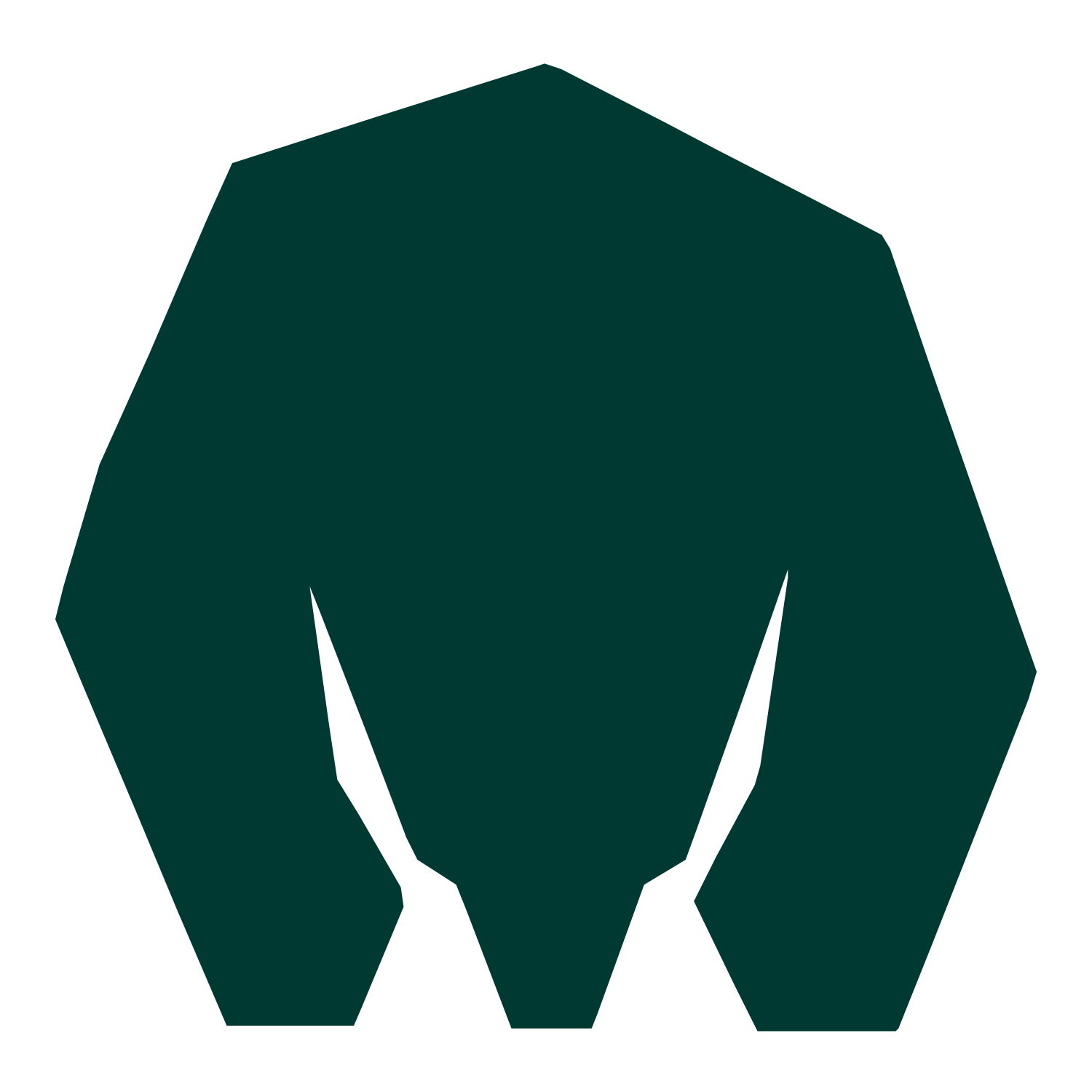 Geometric Bear Head Logo #003932