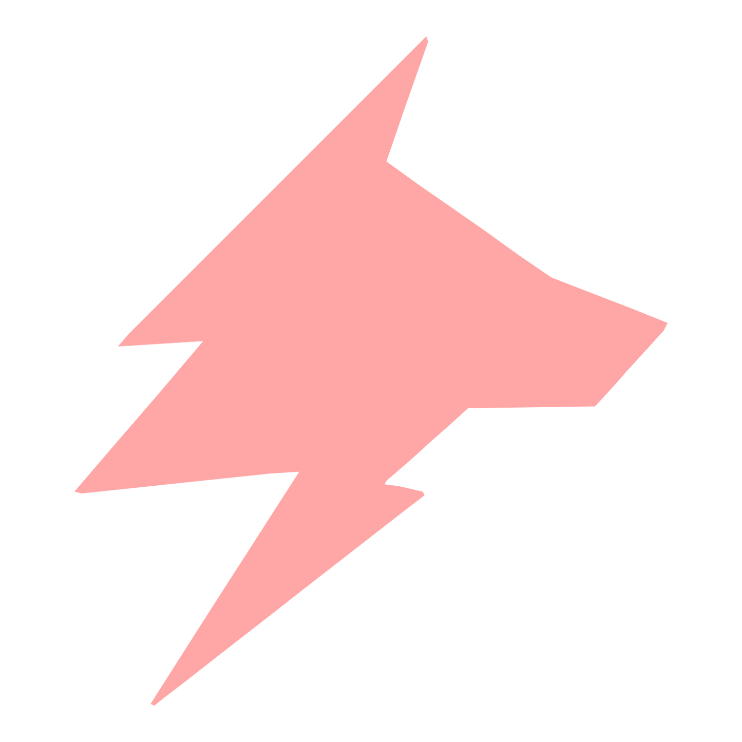 Wolf Lightning Bolt Logo #ffa6a6