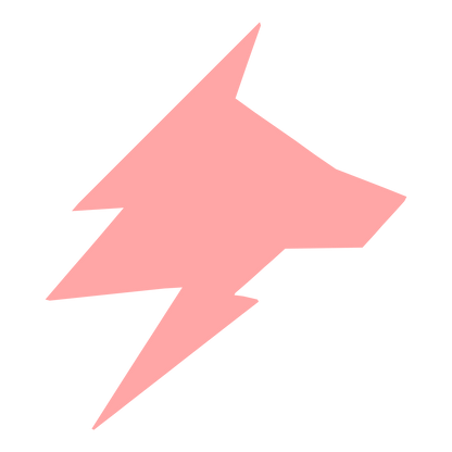 Wolf Lightning Bolt Logo #ffa6a6