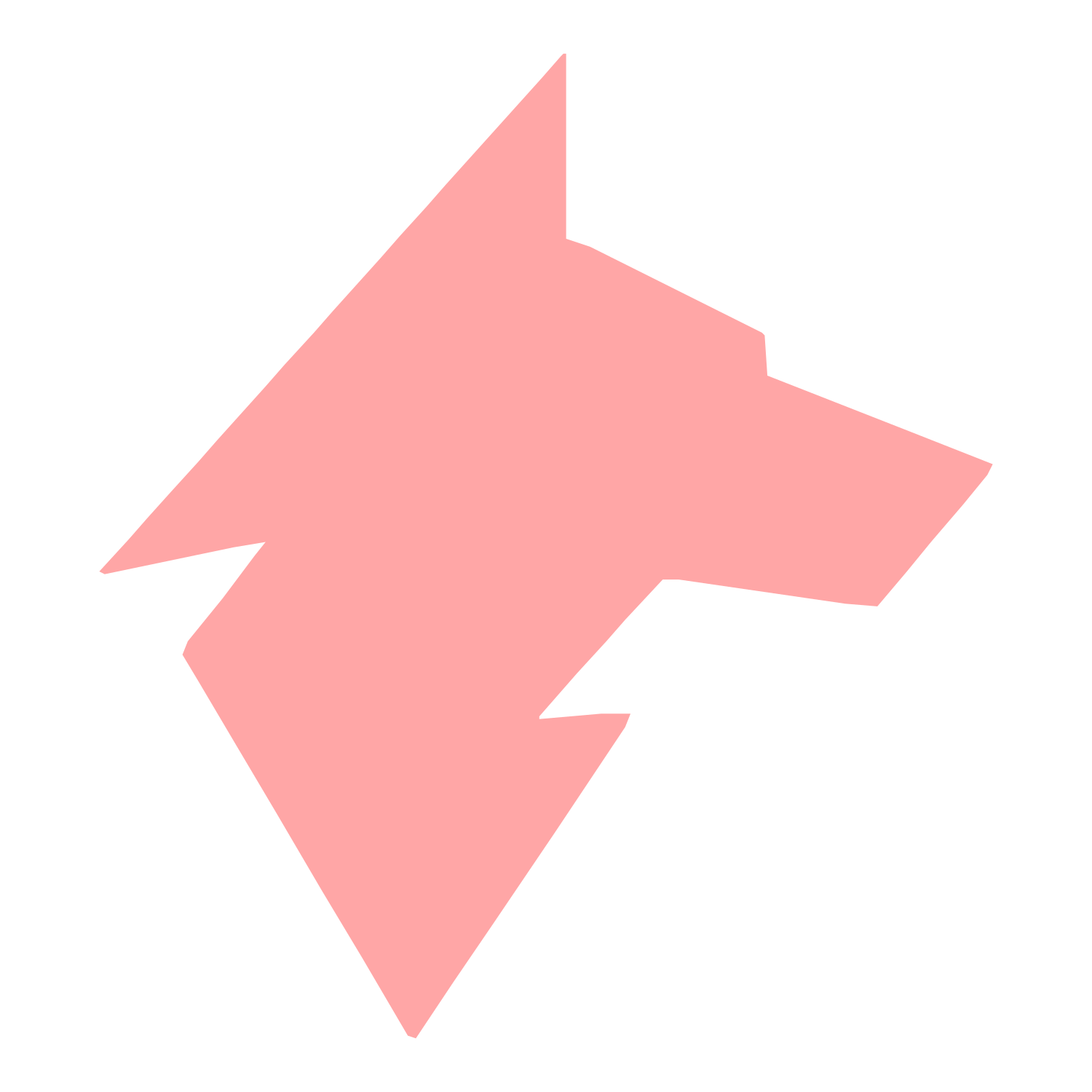Geometric Wolf Head Logo #ffa6a6
