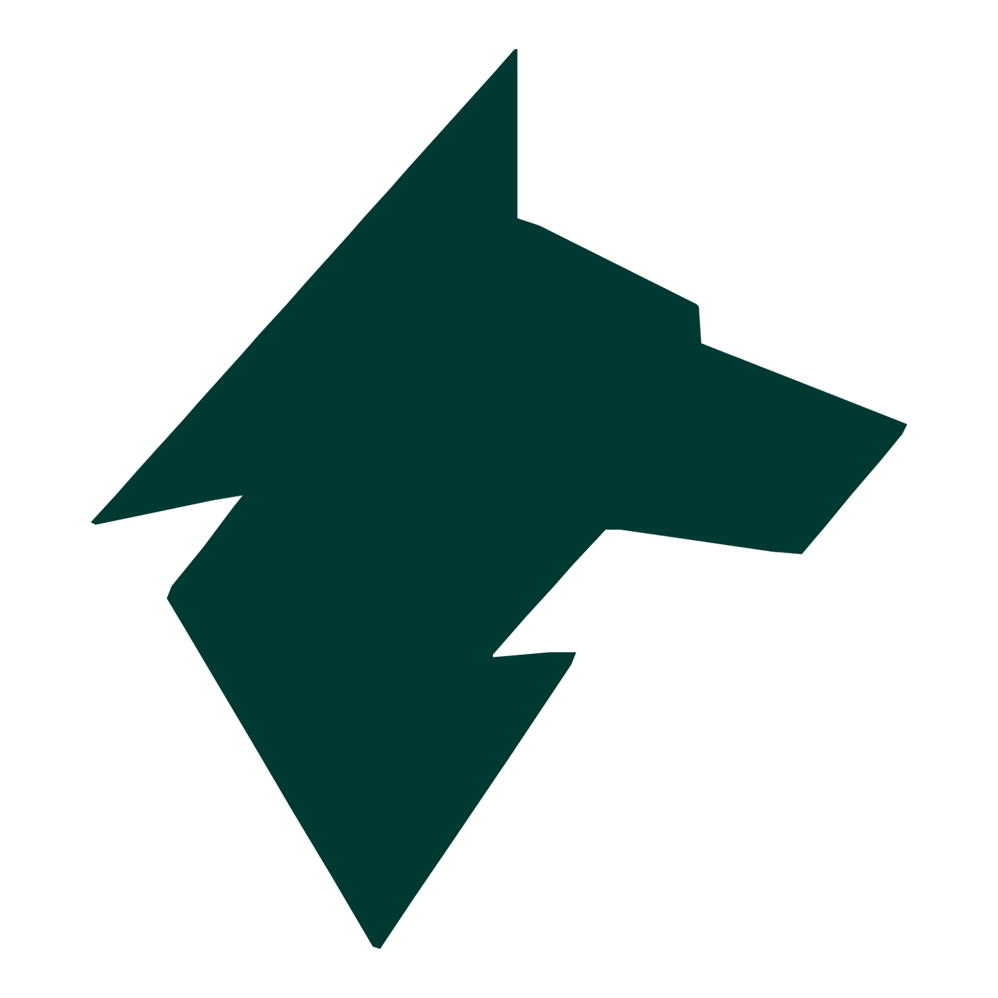 Geometric Wolf Head Logo #003932