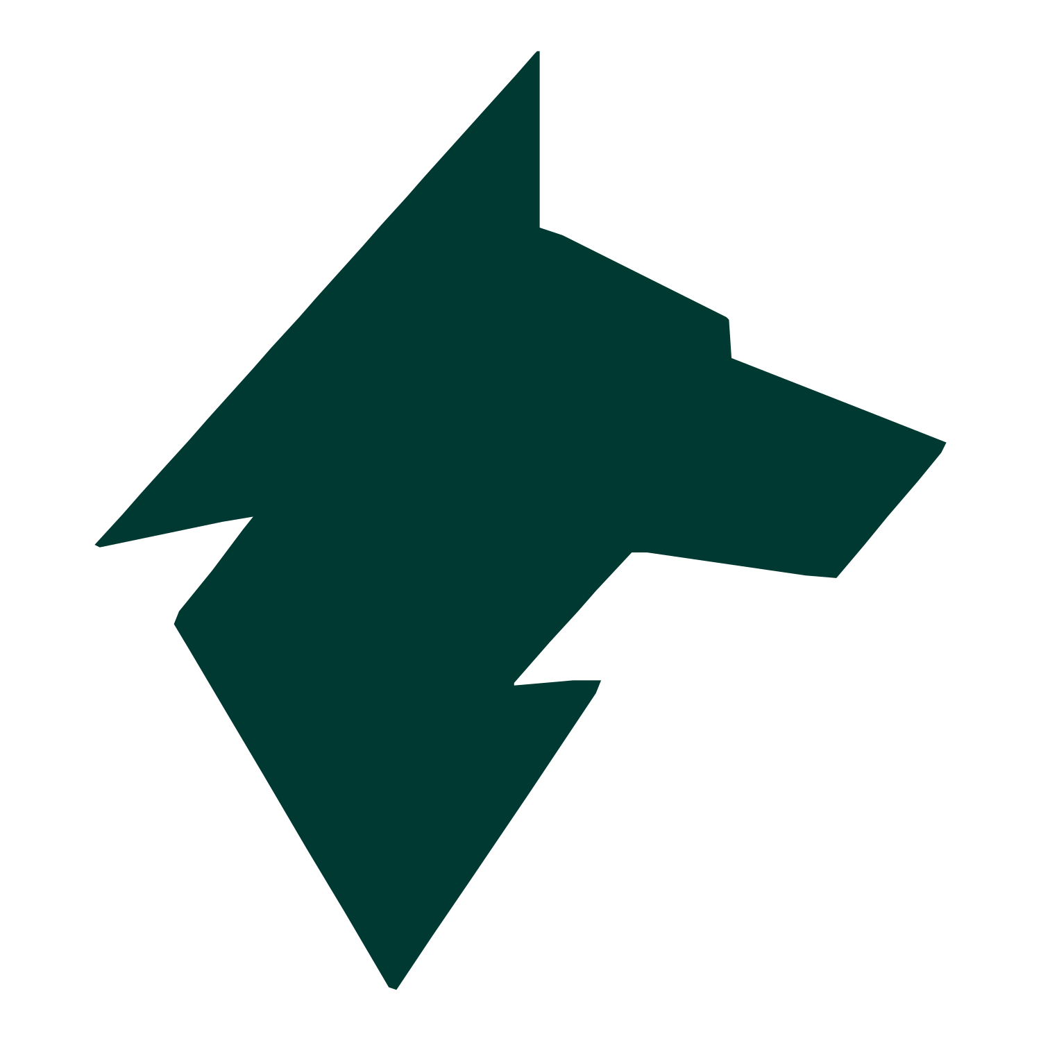 Geometric Wolf Head Logo #003932