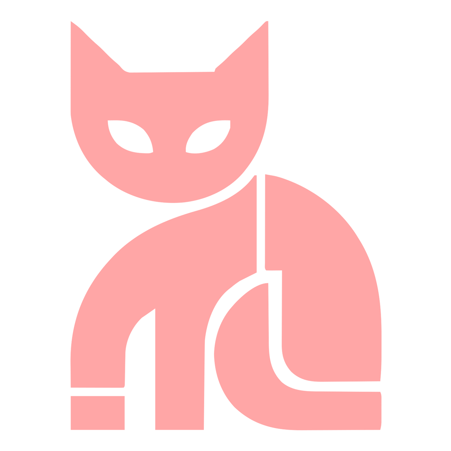 Bold Geometric Cat Logo #ffa6a6