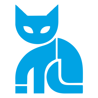 Bold Geometric Cat Logo #00a3e4