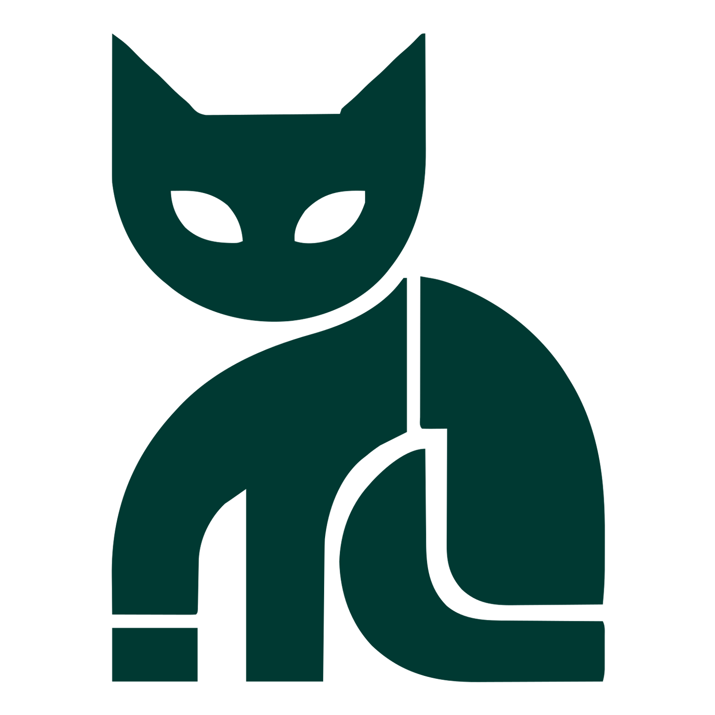 Bold Geometric Cat Logo #003932