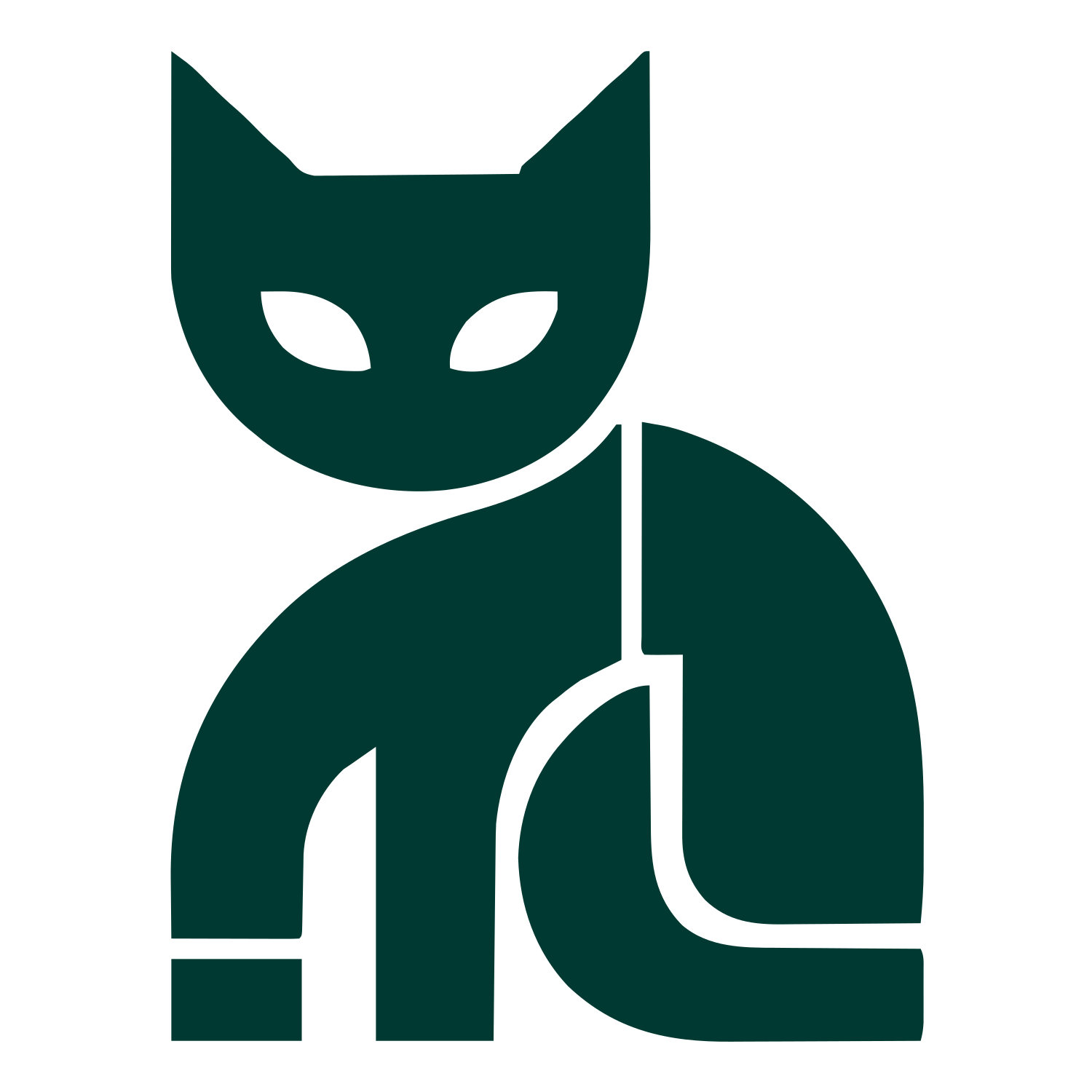 Bold Geometric Cat Logo #003932