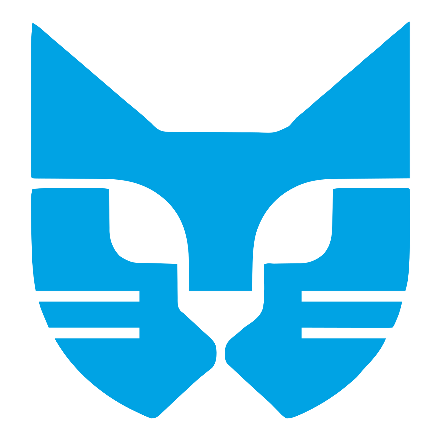 Bold Geometric Cat Logo #00a3e4