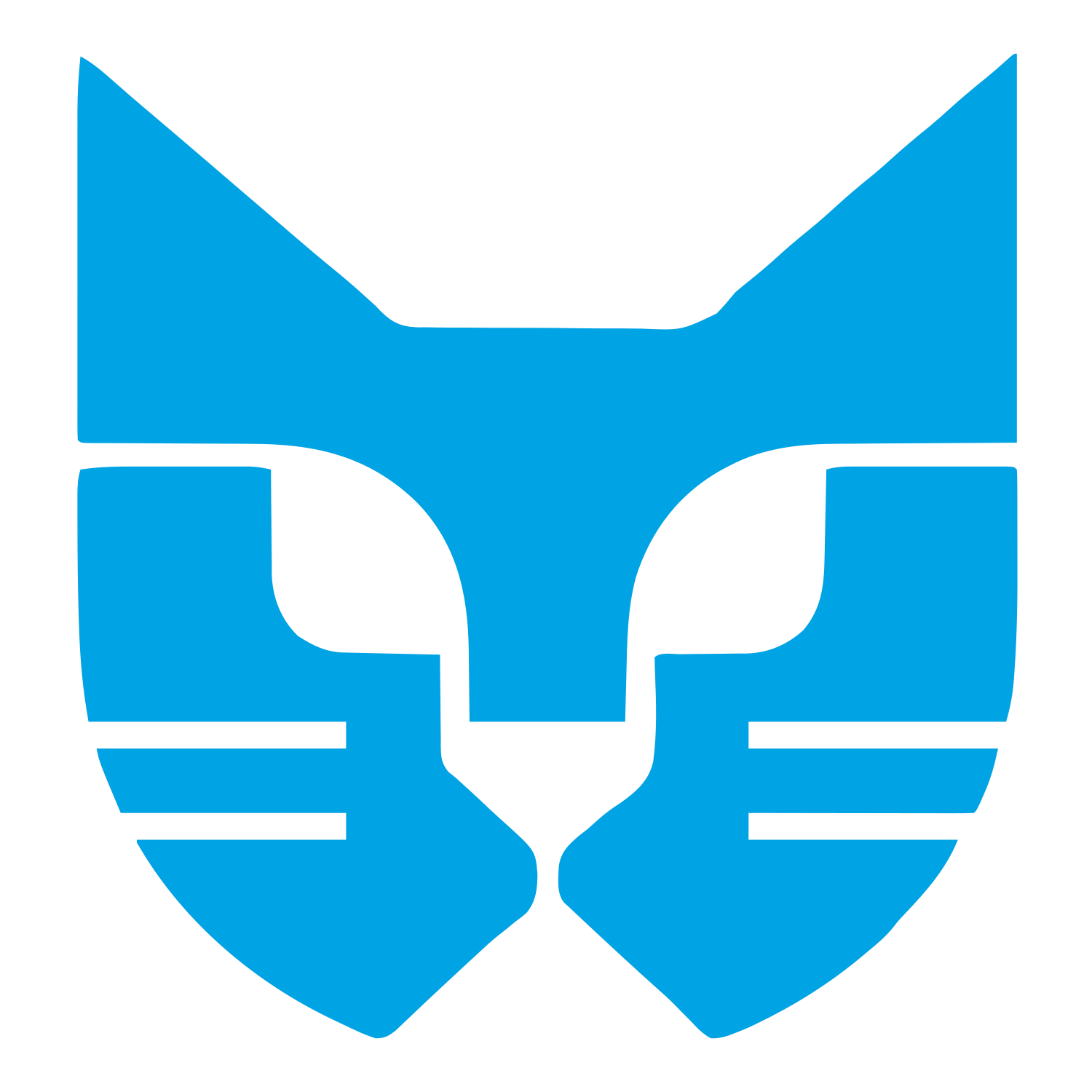 Bold Geometric Cat Logo #00a3e4