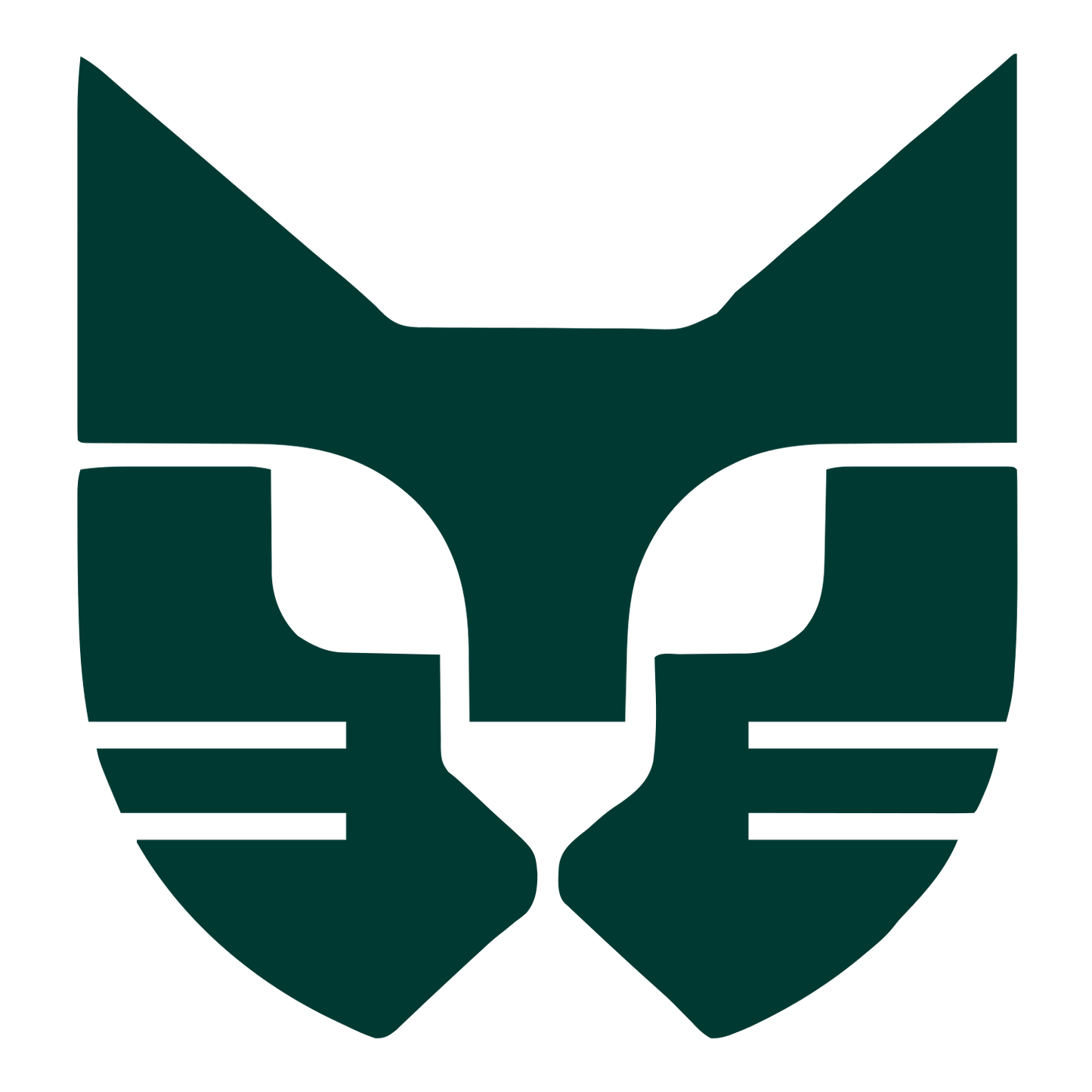 Bold Geometric Cat Logo #003932