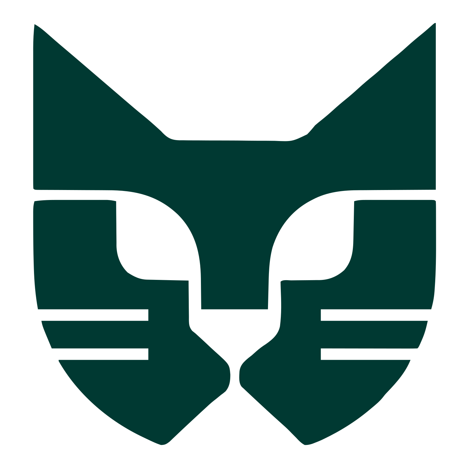 Bold Geometric Cat Logo #003932