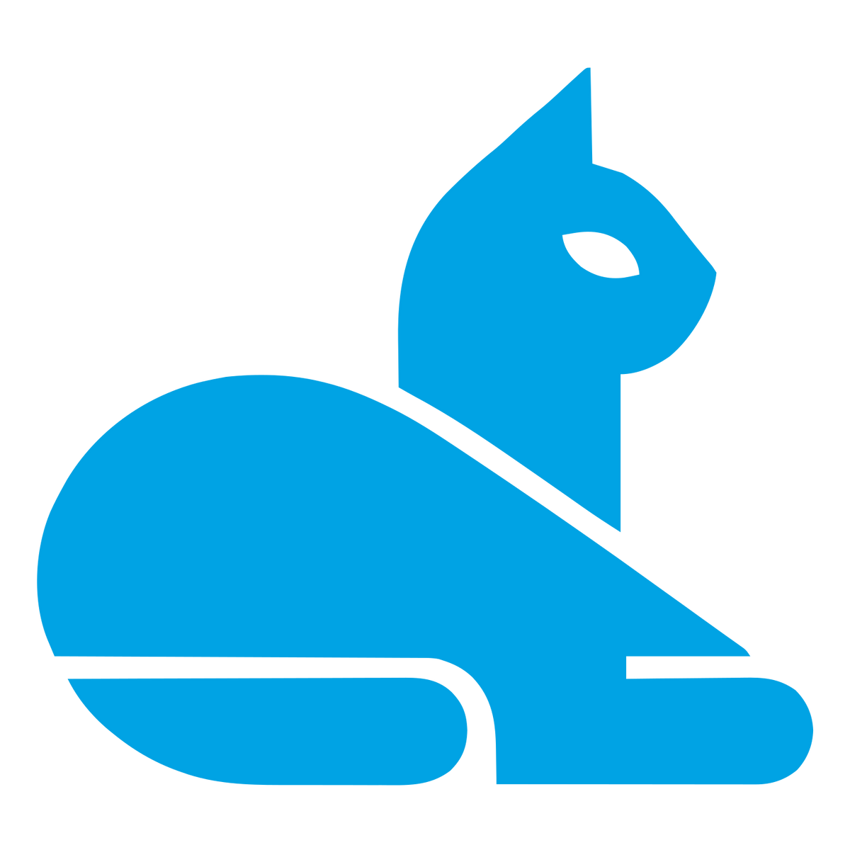 Bold Geometric Cat Logo #00a3e4