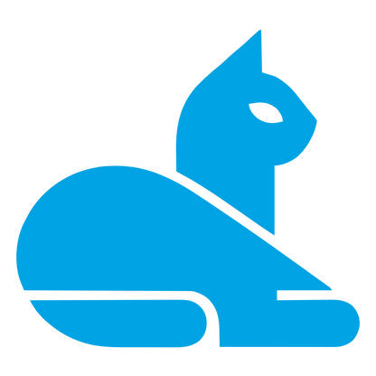 Bold Geometric Cat Logo #00a3e4