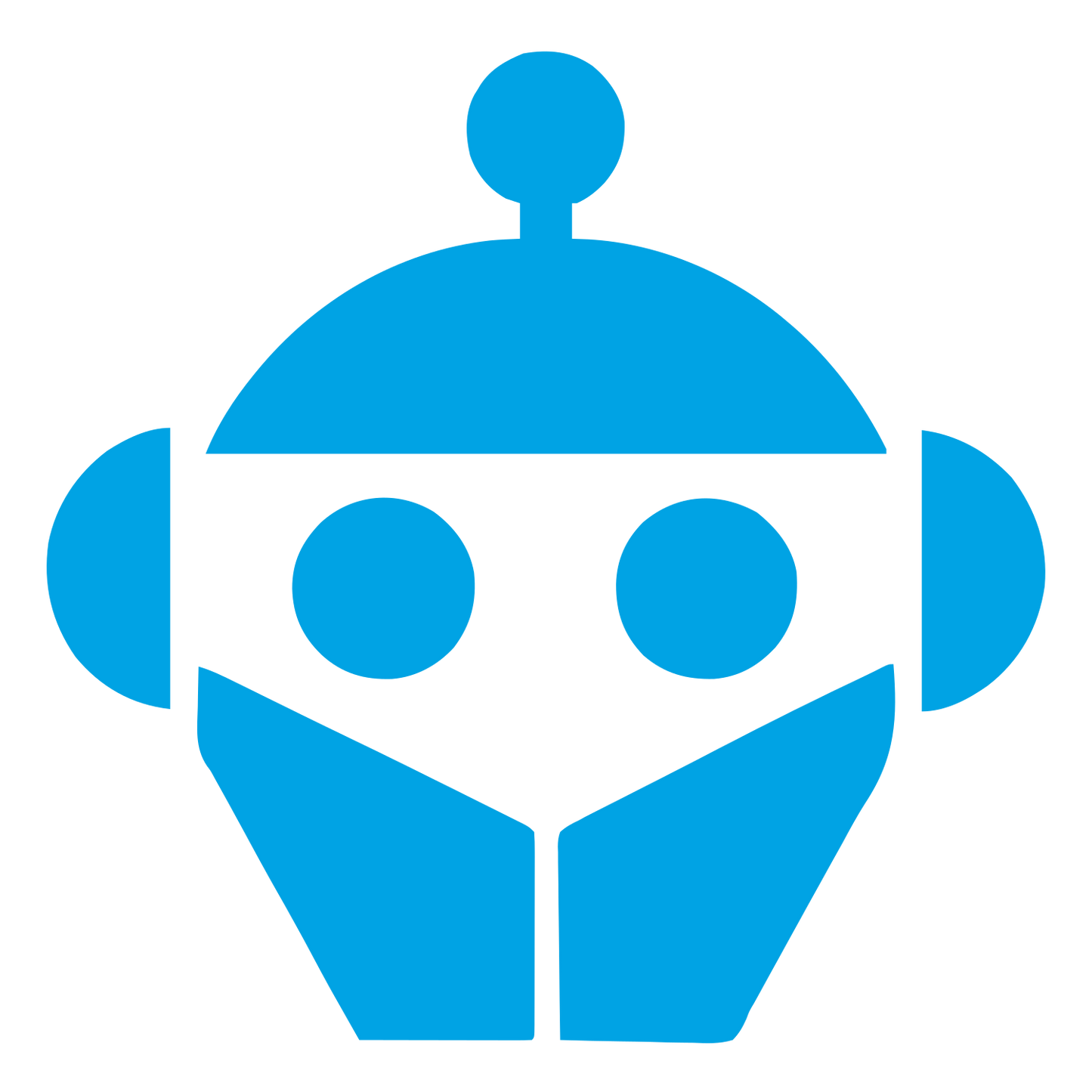 Bold Geometric Robot Logo #00a3e4