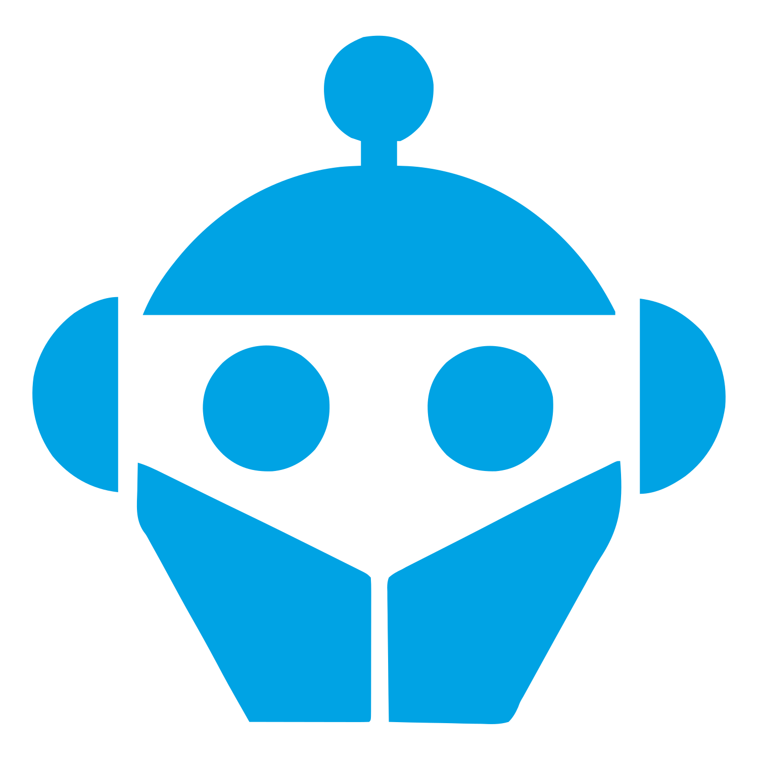 Bold Geometric Robot Logo #00a3e4