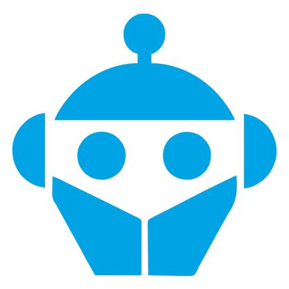 Bold Geometric Robot Logo #00a3e4