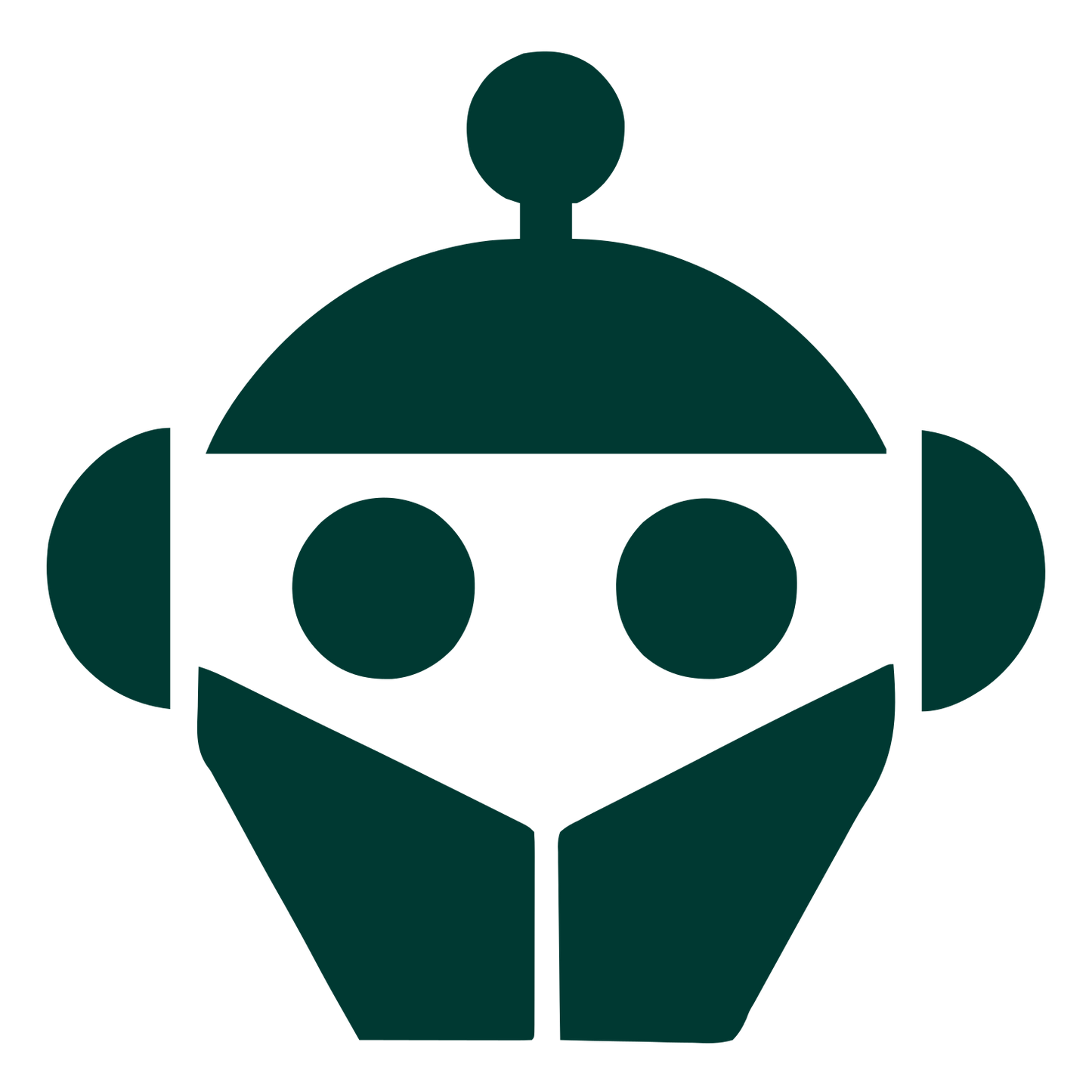 Bold Geometric Robot Logo #003932