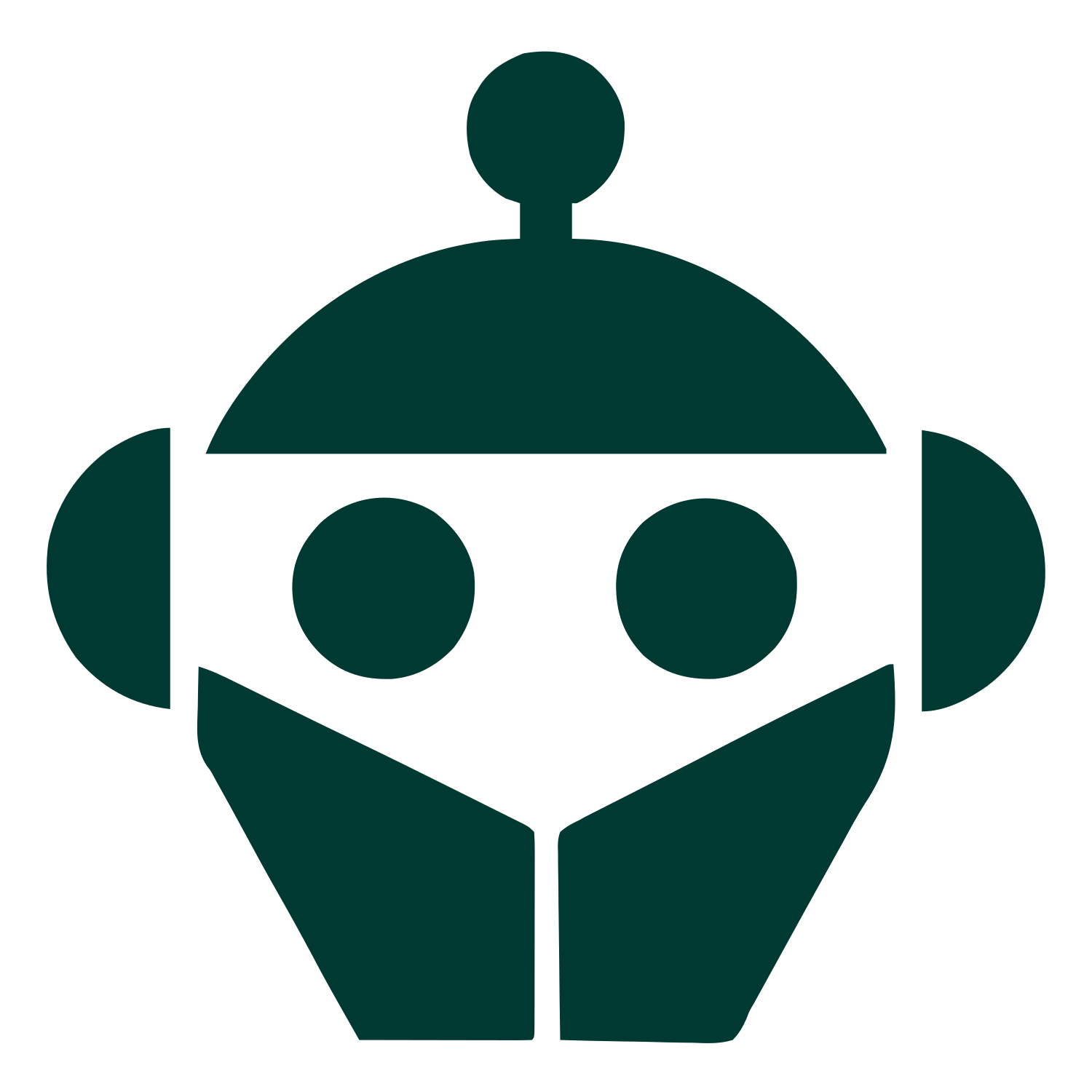 Bold Geometric Robot Logo #003932
