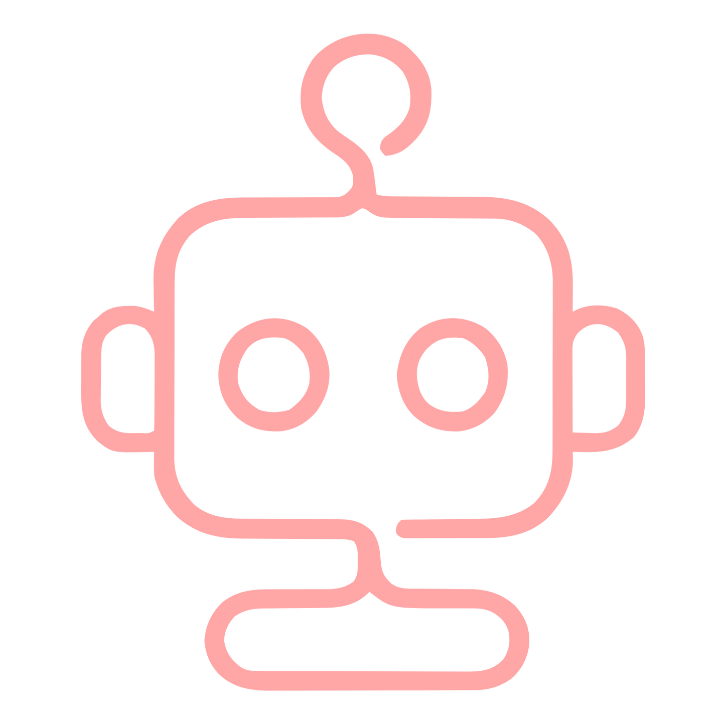 Monoline Robot Head Logo #ffa6a6