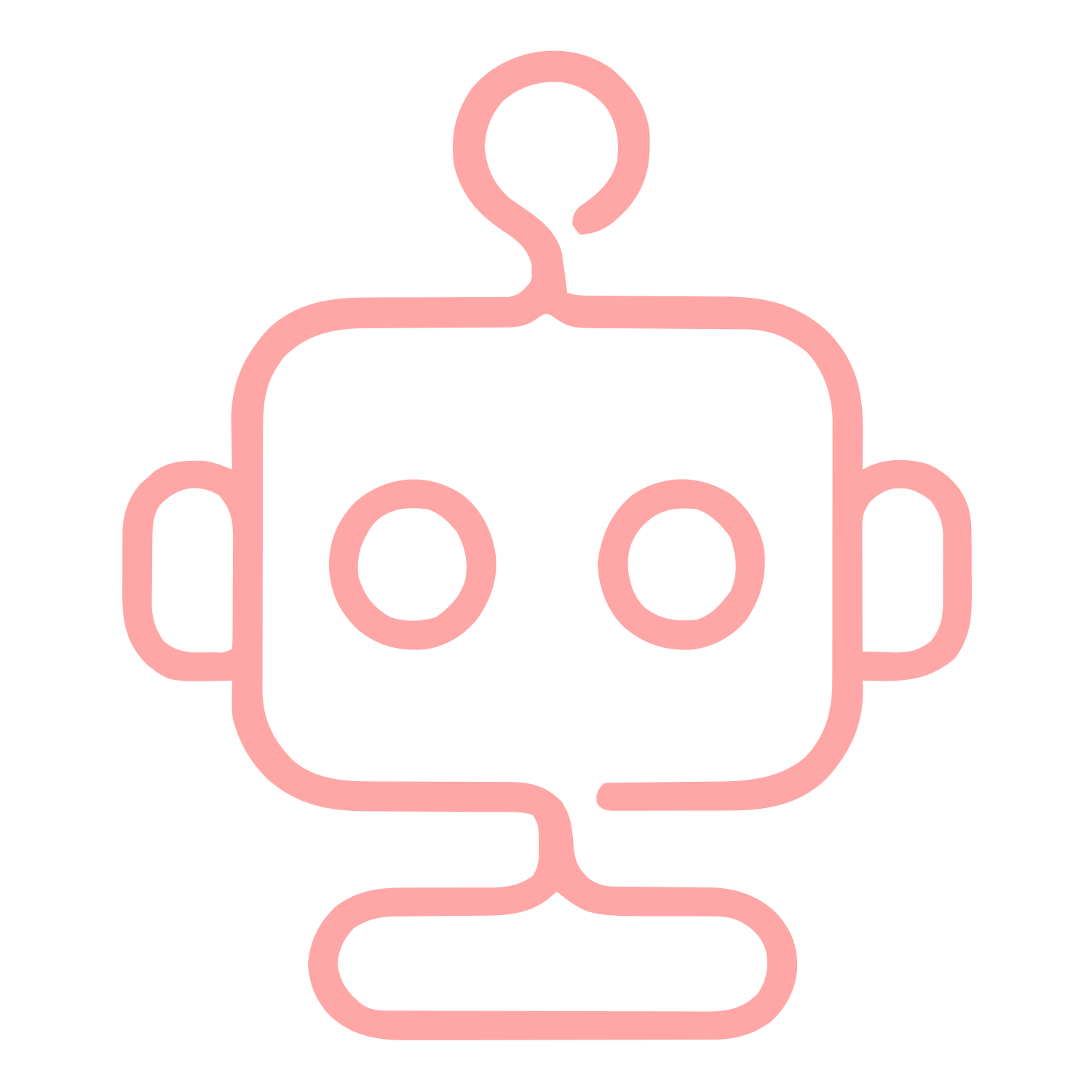 Monoline Robot Head Logo #ffa6a6