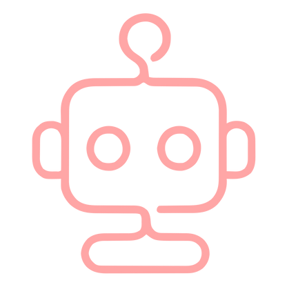 Monoline Robot Head Logo #ffa6a6