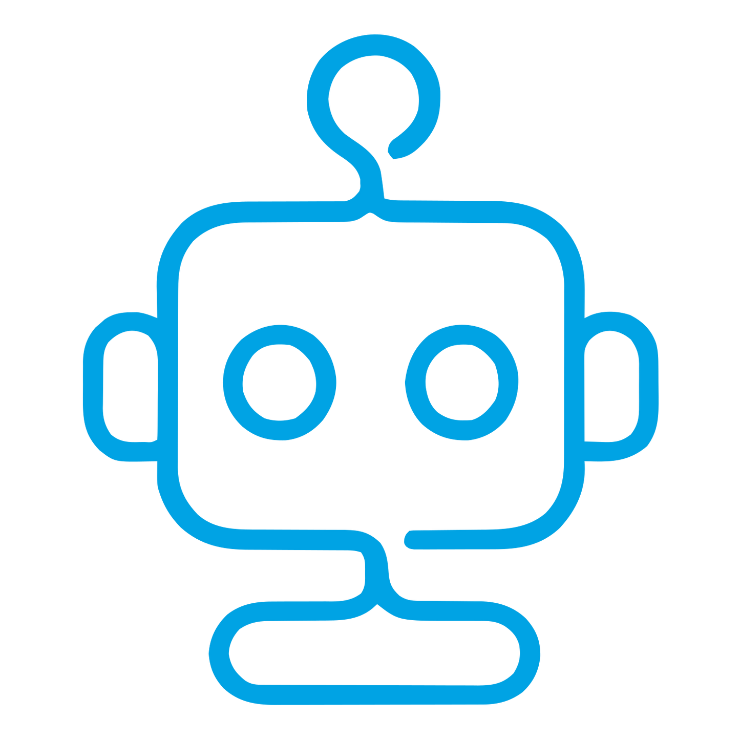 Monoline Robot Head Logo #00a3e4