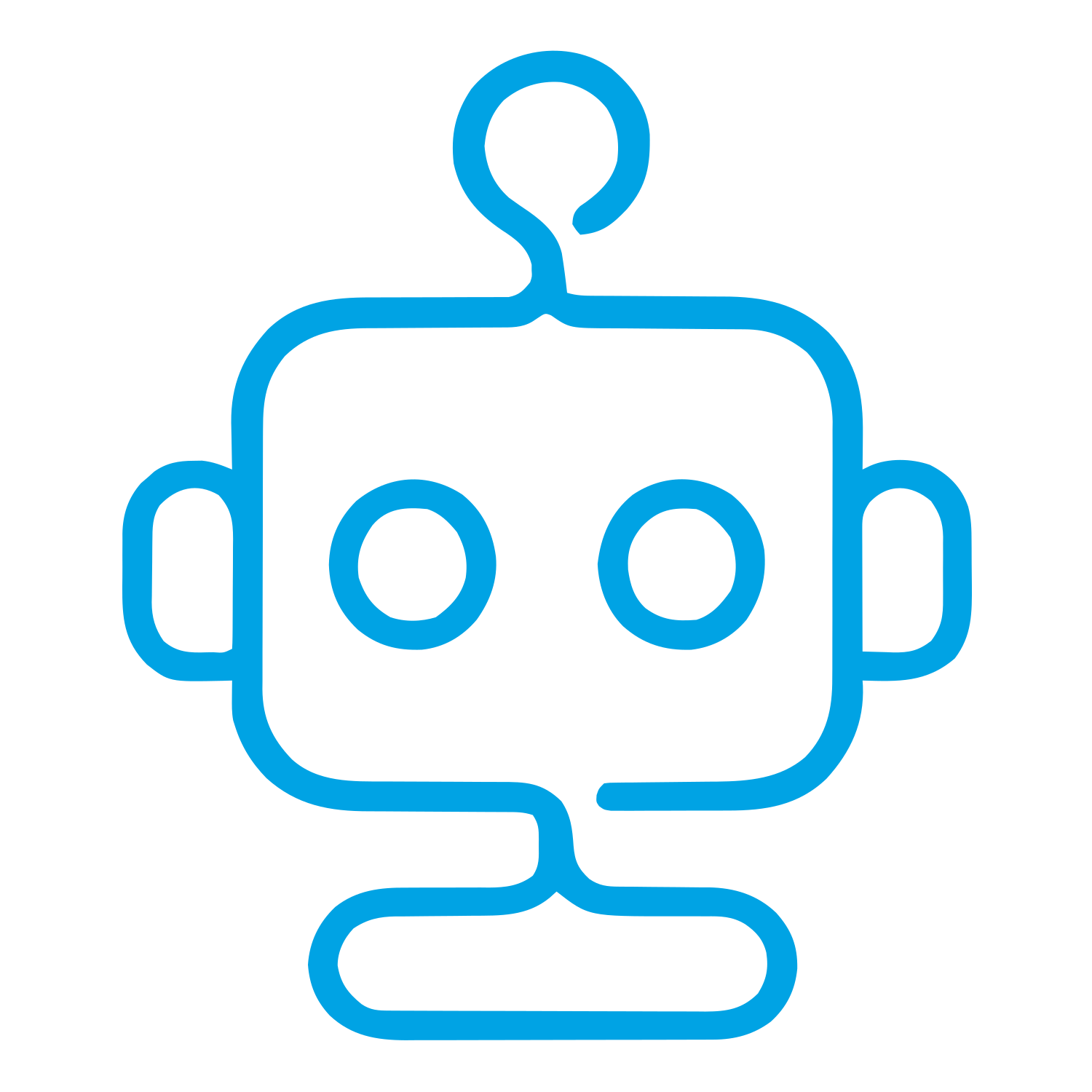 Monoline Robot Head Logo #00a3e4