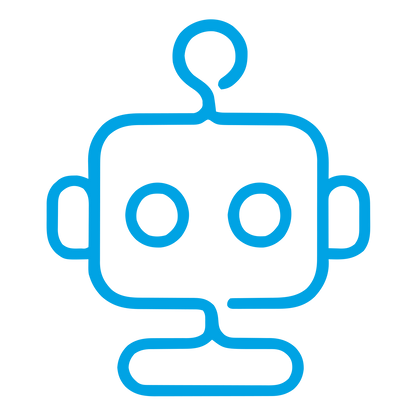 Monoline Robot Head Logo #00a3e4