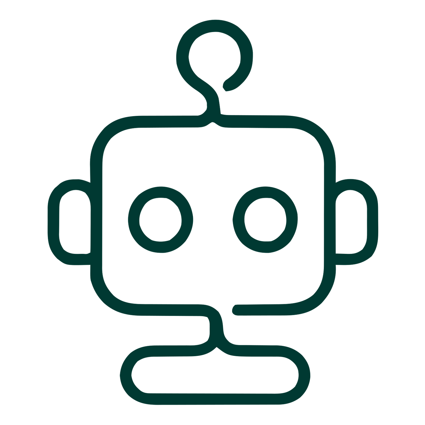 Monoline Robot Head Logo #003932