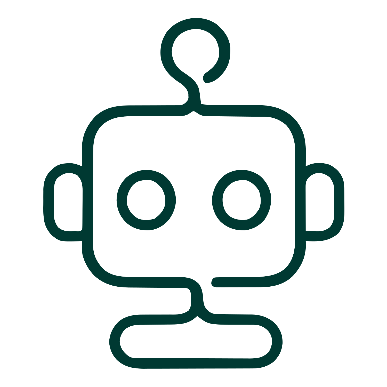 Monoline Robot Head Logo #003932
