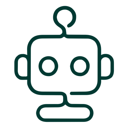 Monoline Robot Head Logo #003932