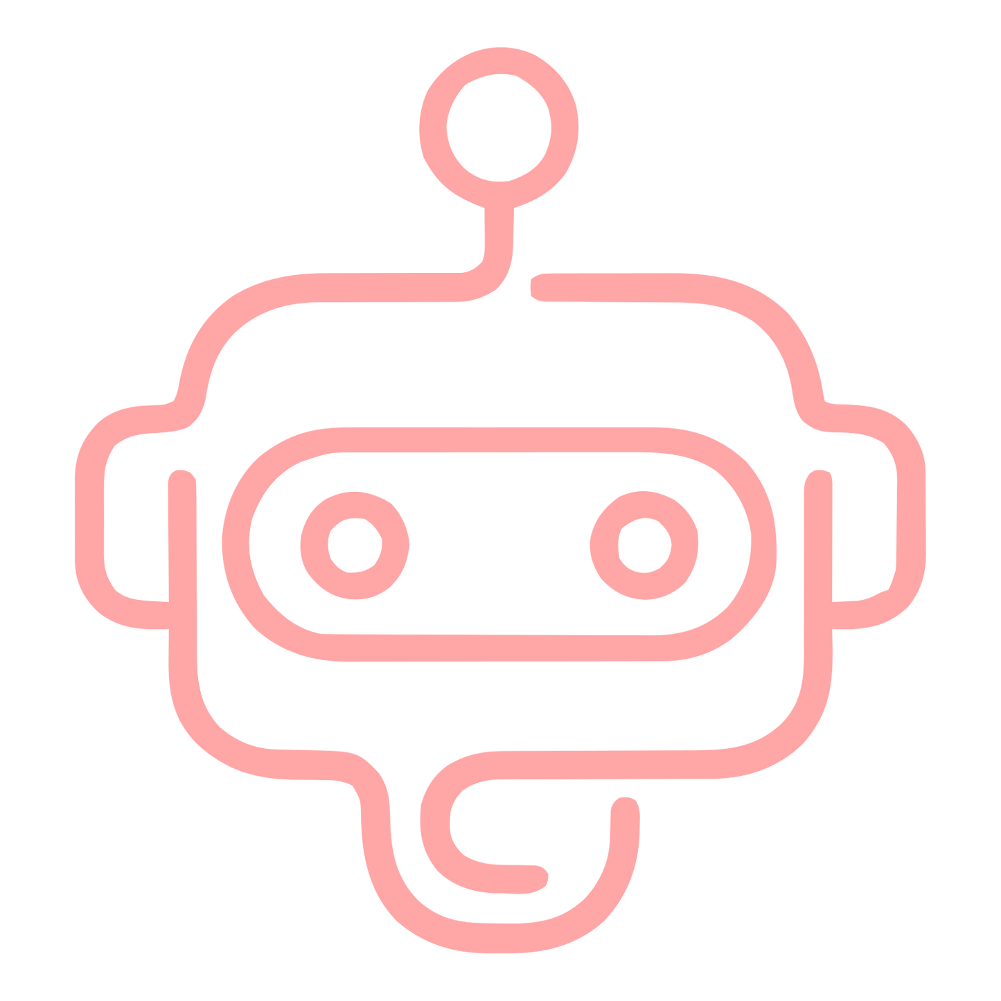 Monoline Robot Head Logo #ffa6a6