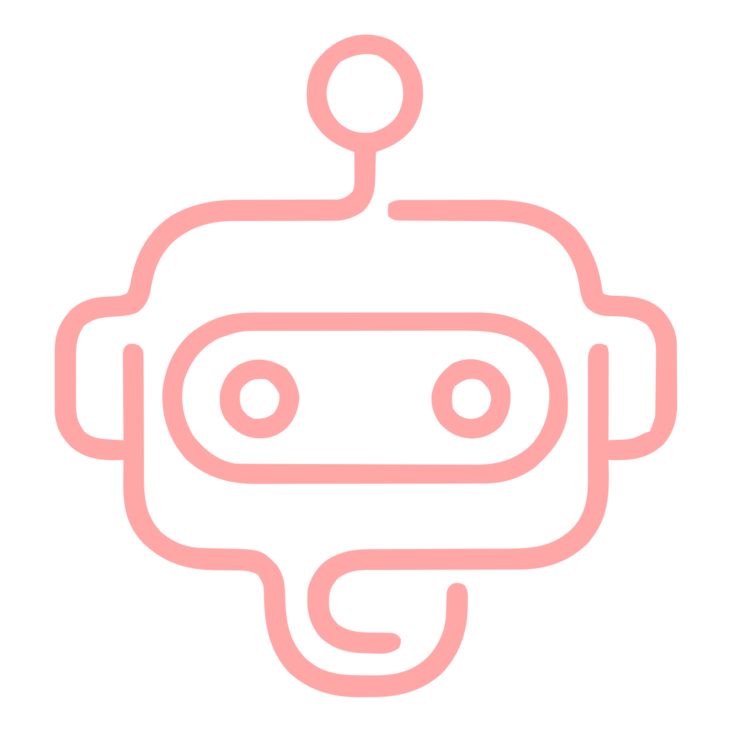 Monoline Robot Head Logo #ffa6a6