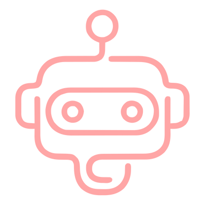 Monoline Robot Head Logo #ffa6a6