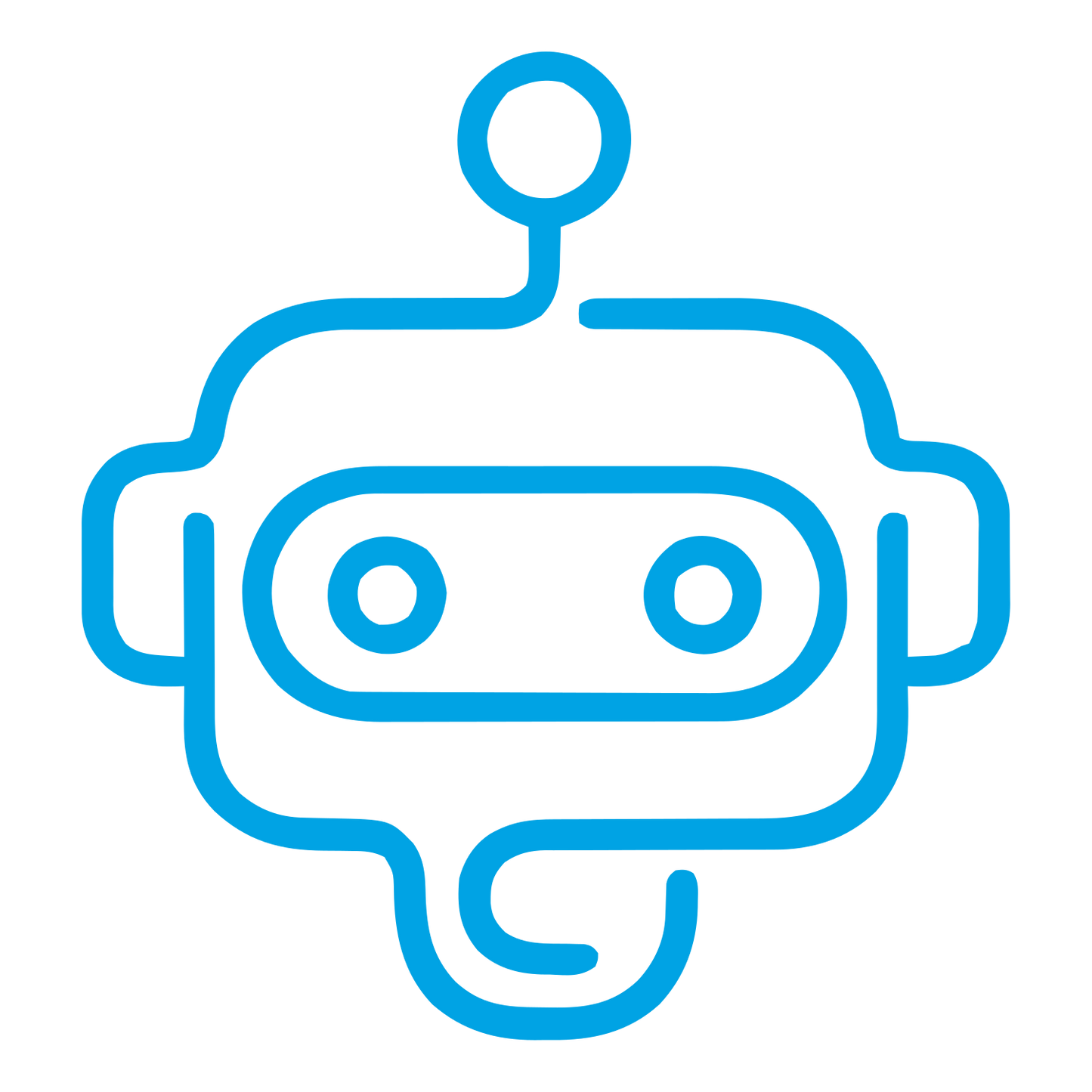 Monoline Robot Head Logo #00a3e4